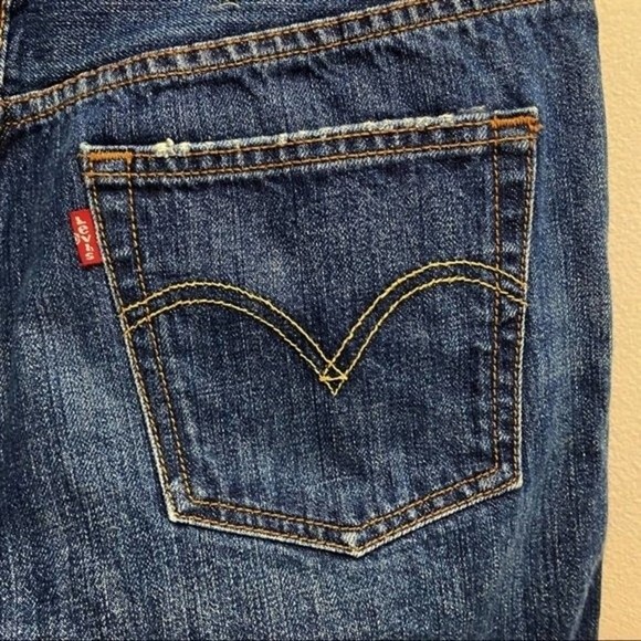 Women's 501 T Distressed Tapered Jeans Button Fly High Waist Mom Jeans 29 - Picture 7 of 12